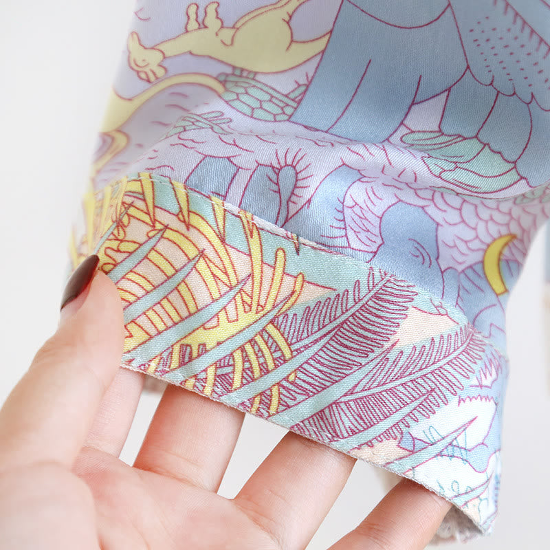 Satin Long Sleeve Rural Pajama Set - image 7