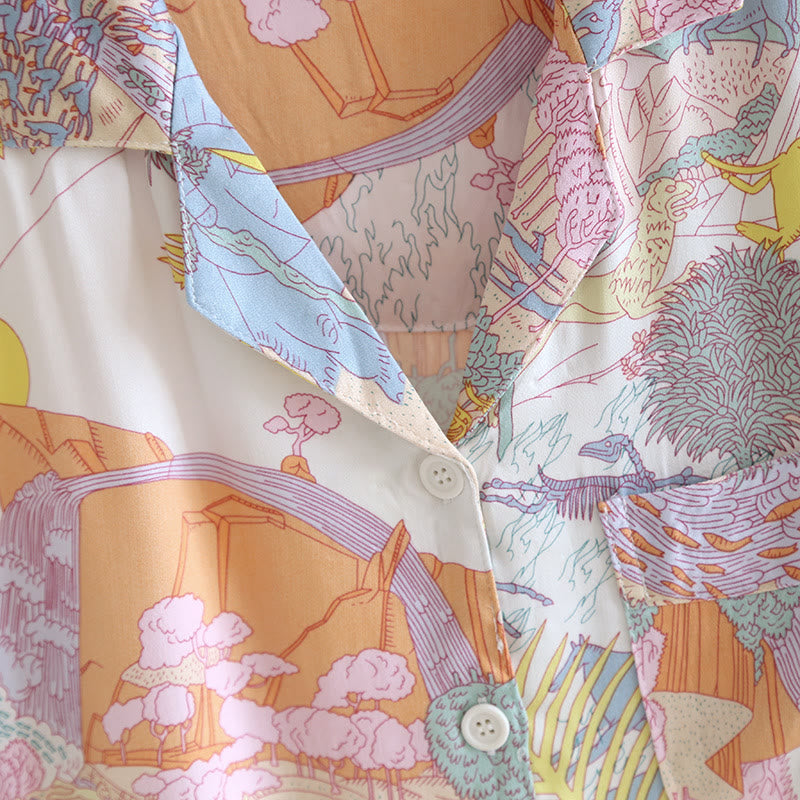 Satin Long Sleeve Rural Pajama Set - image 3