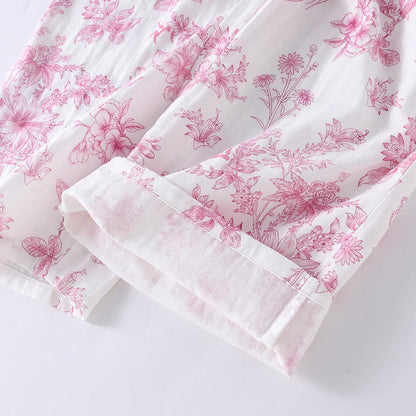 Floral Casual Cotton Gauze Pajama Set - image 5