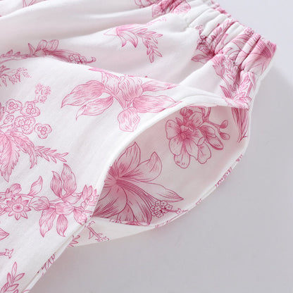 Floral Casual Cotton Gauze Pajama Set - image 4