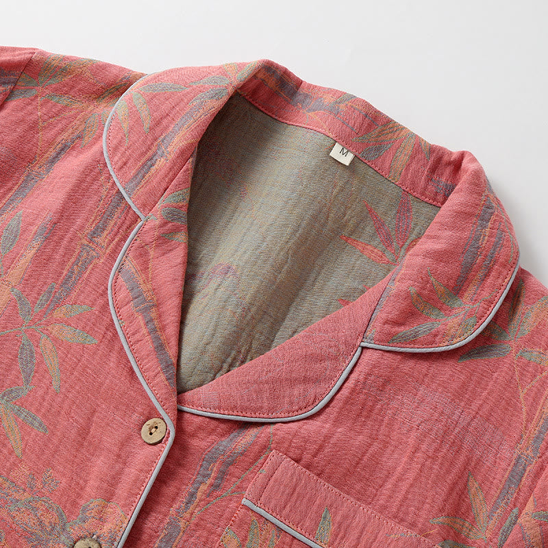 Yarn-dyed Rural Bamboo Cotton Gauze Pajama Set - image 2