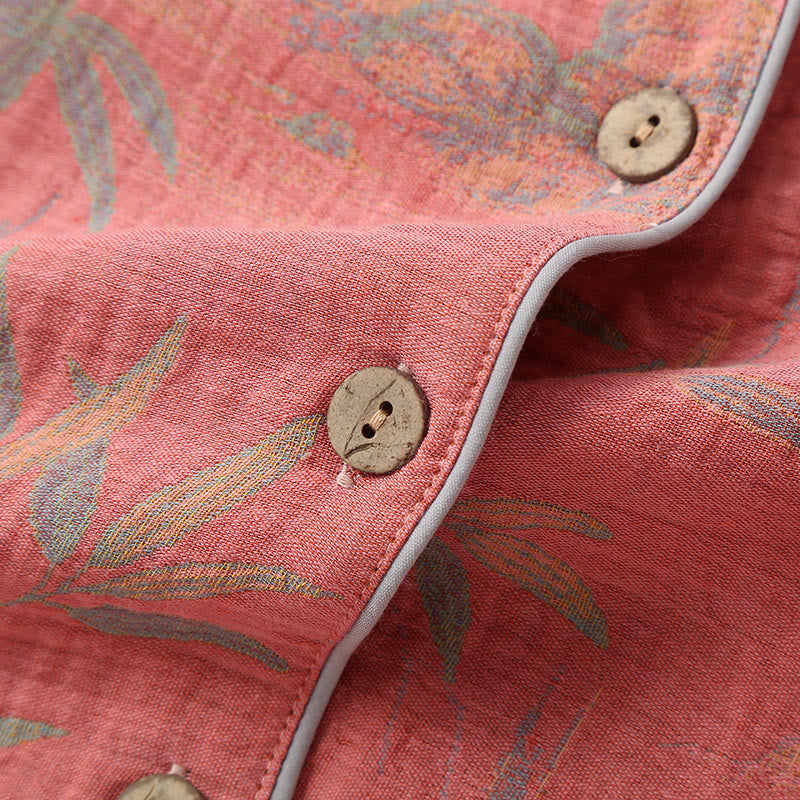 Yarn-dyed Rural Bamboo Cotton Gauze Pajama Set - image 3