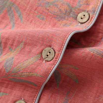 Yarn-dyed Rural Bamboo Cotton Gauze Pajama Set - image 3