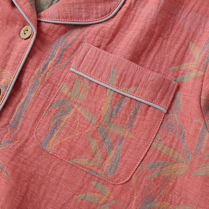 Yarn-dyed Rural Bamboo Cotton Gauze Pajama Set - image 5