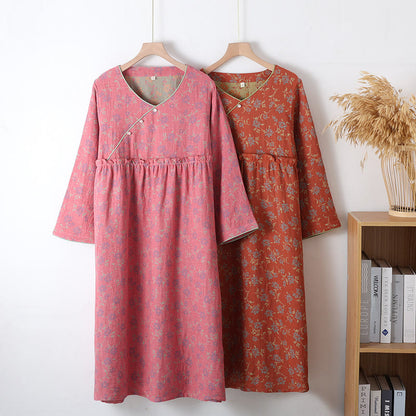 Yarn-dyed Jacquard Soft Cotton Nightdress - image 0