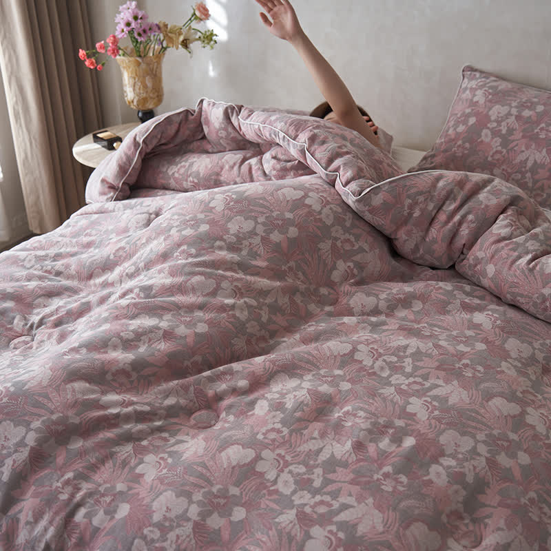 Cotton Cashmere Blossoming Flower Winter Quilt - image 2