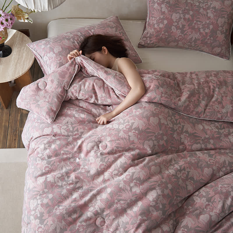 Cotton Cashmere Blossoming Flower Winter Quilt - image 1