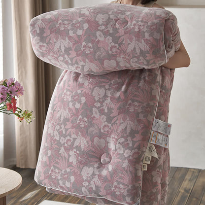 Cotton Cashmere Blossoming Flower Winter Quilt - image 10