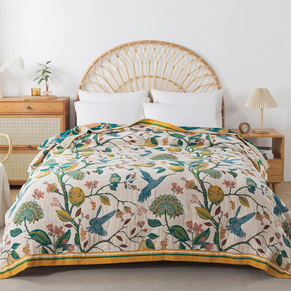 Reversible Pastoral Cotton Gauze Blanket - image 3