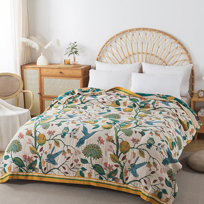 Reversible Pastoral Cotton Gauze Blanket - image 2