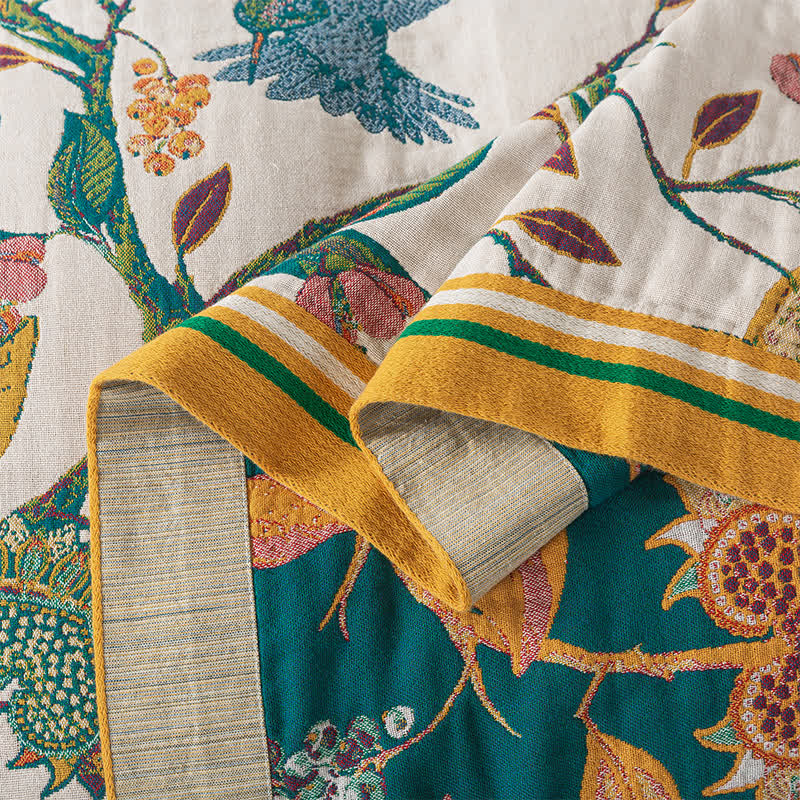 Reversible Pastoral Cotton Gauze Blanket - image 1