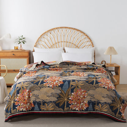 Cotton Gauze Tropical Jungle Comfy Quilt - image 1