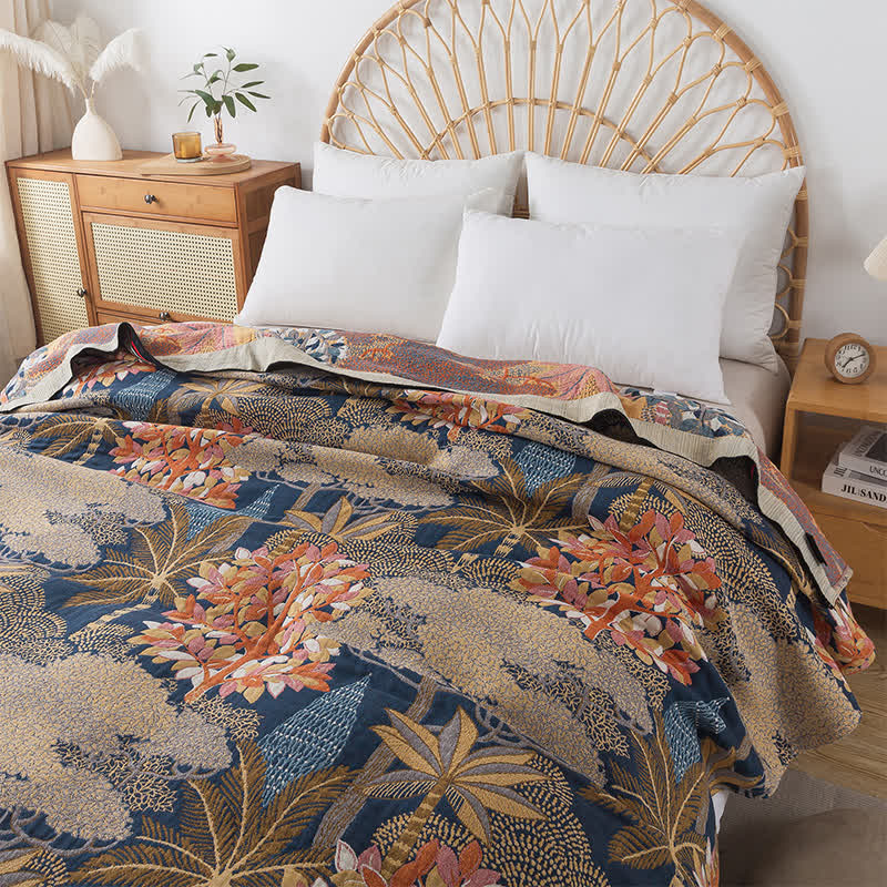 Cotton Gauze Tropical Jungle Comfy Quilt - image 2