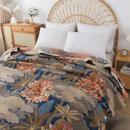 Cotton Gauze Tropical Jungle Comfy Quilt - image 2