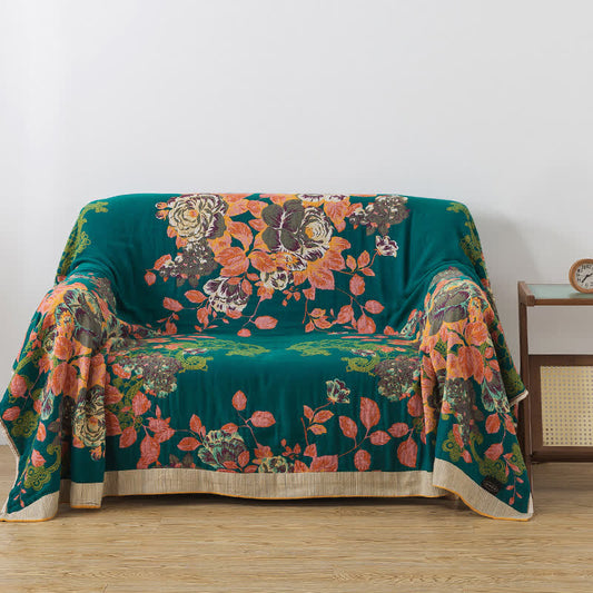 Cotton Soft Elegant Rose Reversible Blanket - 79" x 90" - image 0