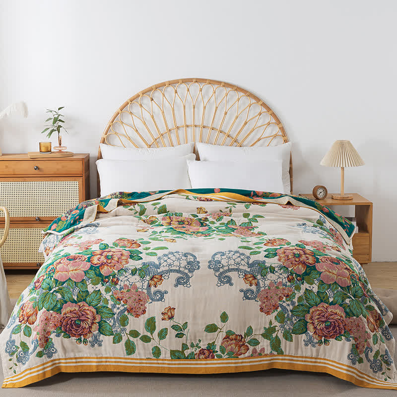 Cotton Soft Elegant Rose Reversible Blanket - image 3