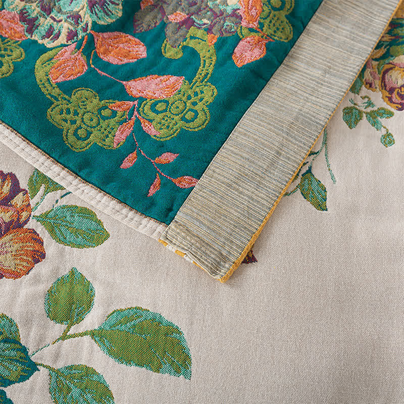 Cotton Soft Elegant Rose Reversible Blanket - image 1