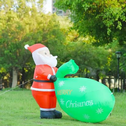 [Ship In 24 Hours] Santa Claus Inflatable Decoration with LED Lights - 64.96" x 45.2" - image 0