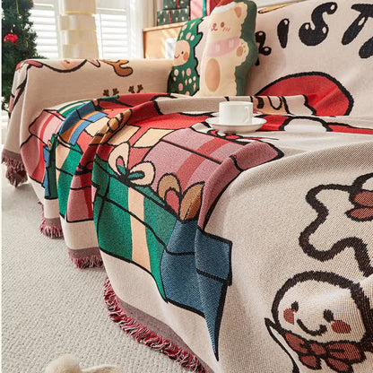 Christmas Cotton Linen Reversible Sofa Protector - image 5