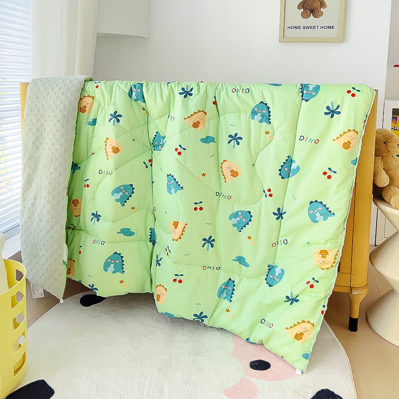 Cotton Cute Dinosaur Winter Toddler Quilt - image 2