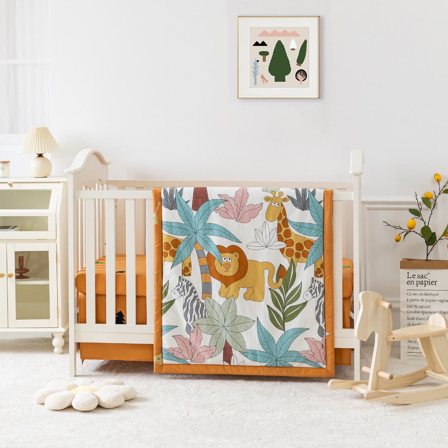 Animal Forest Cotton Crib Bedding Set(3PCS) - Standard - image 0