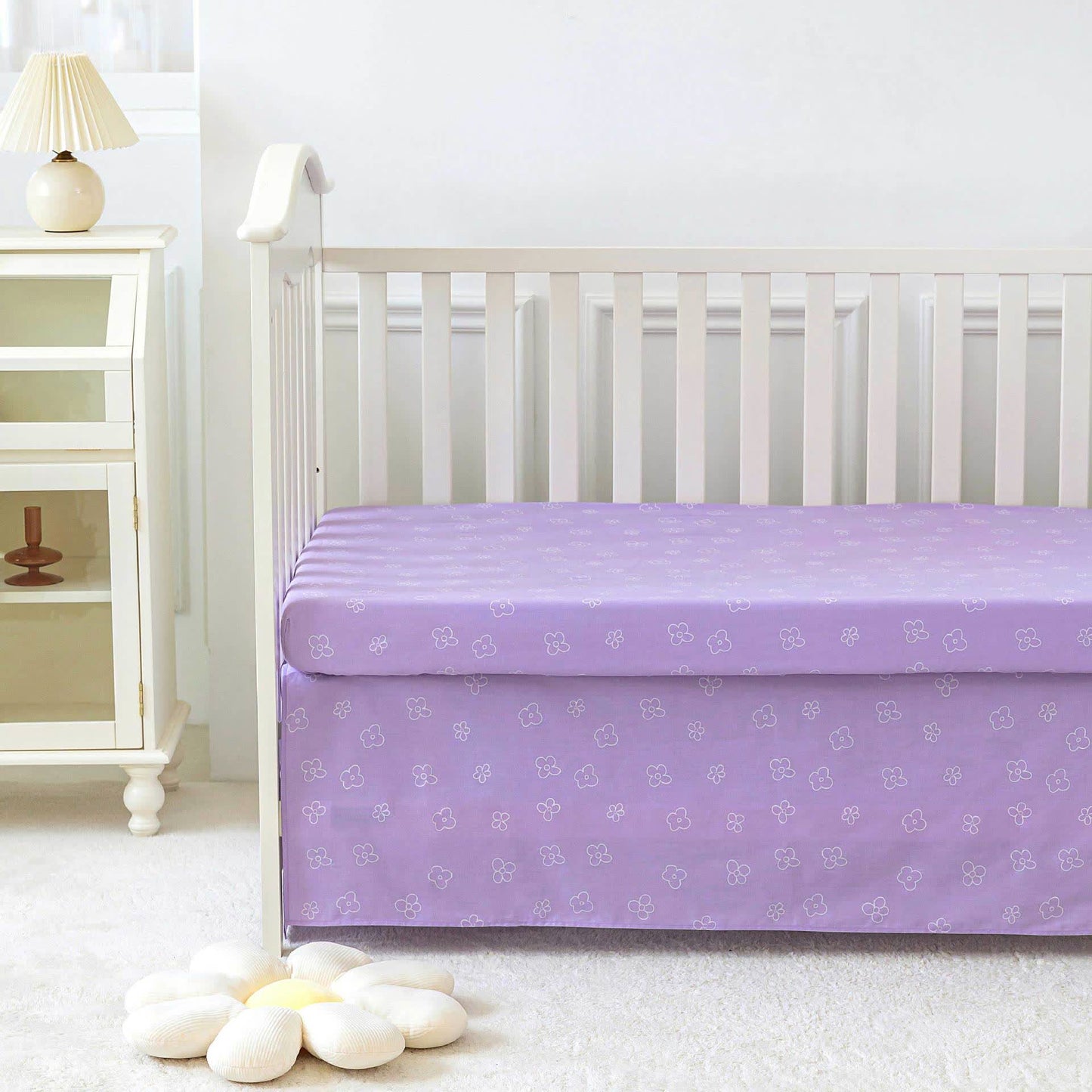 Elegant Floral Pure Cotton Crib Bedding Set(3PCS) - image 2