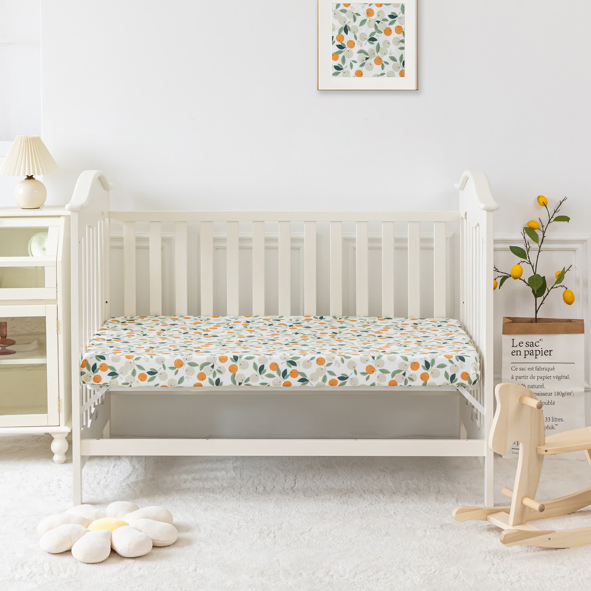 Cotton Pastoral Orange Crib Bedding Set(3PCS) - image 3