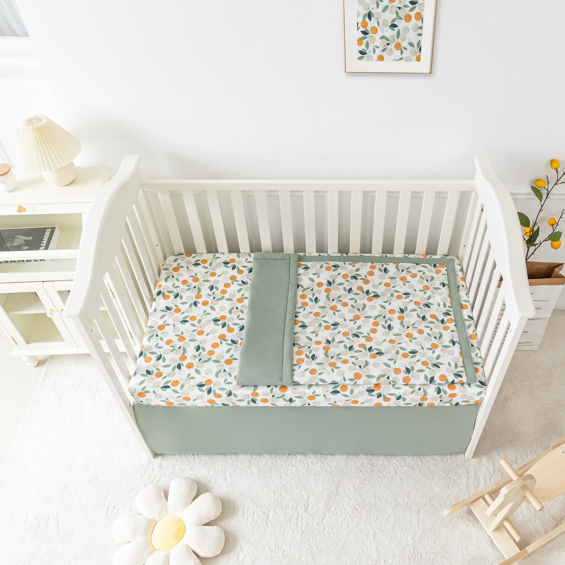 Cotton Pastoral Orange Crib Bedding Set(3PCS) - image 1