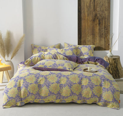 Jacquard Sunflower Cotton Gauze Bedding Set (4PCS) - image 2