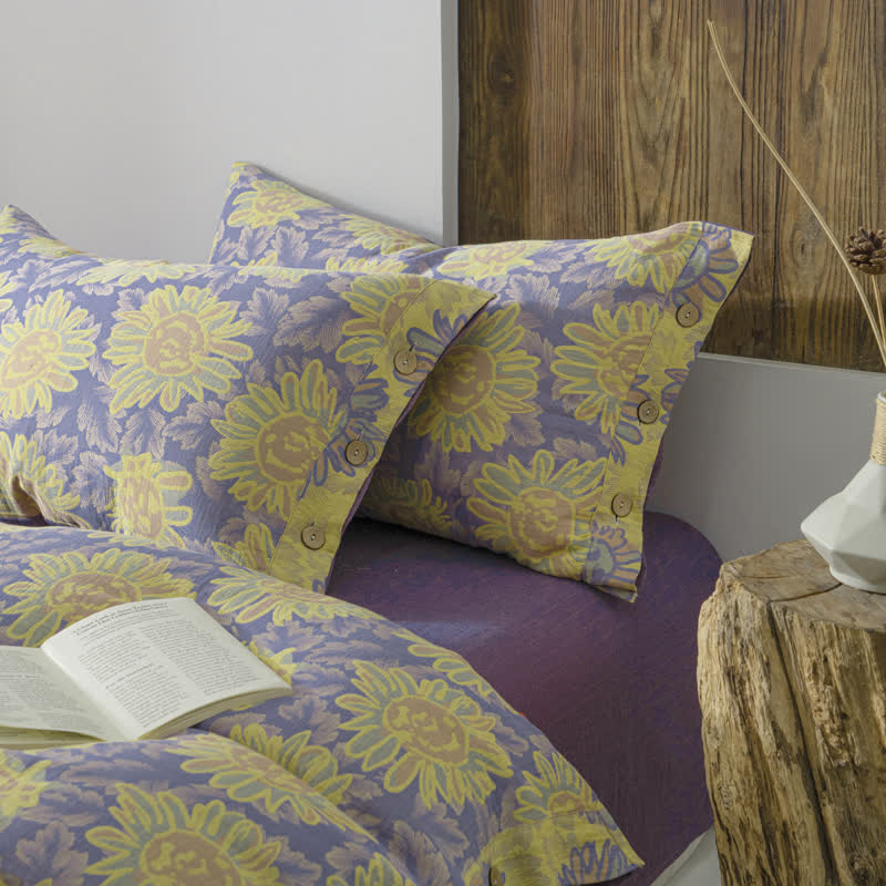 Jacquard Sunflower Cotton Gauze Bedding Set (4PCS) - image 5