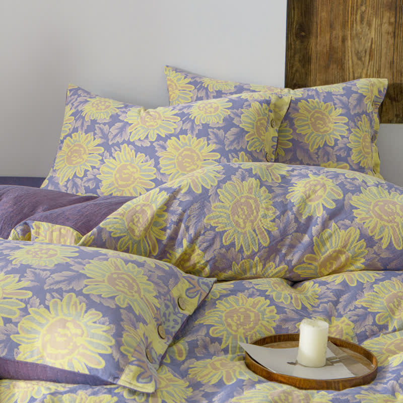 Jacquard Sunflower Cotton Gauze Bedding Set (4PCS) - image 6