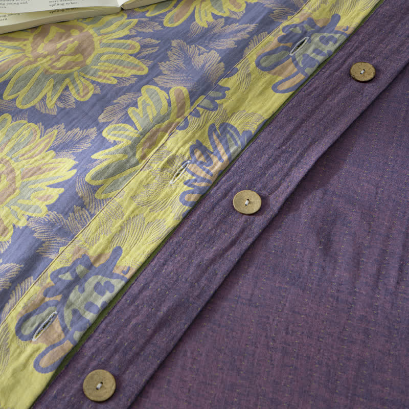 Jacquard Sunflower Cotton Gauze Bedding Set (4PCS) - image 10