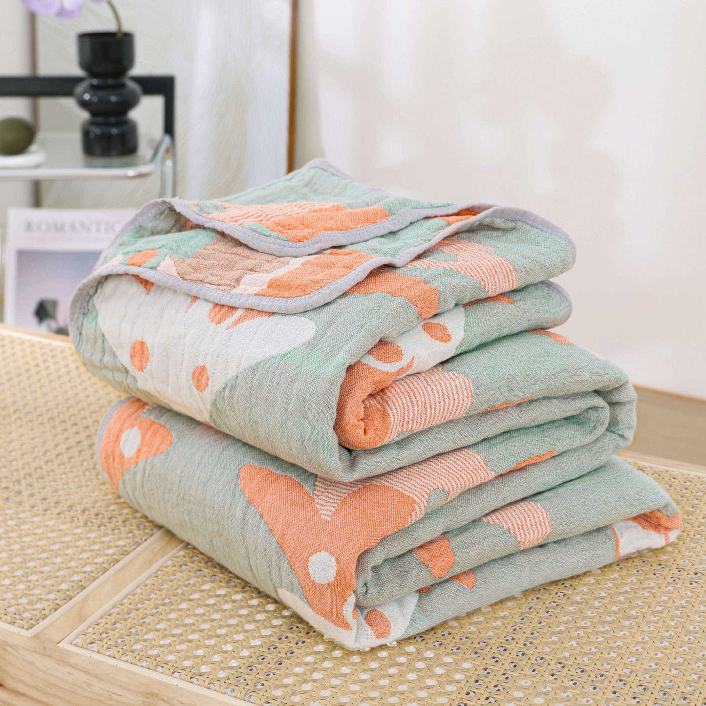 Cartoon Christmas Tree Cotton Gauze Quilt - image 6