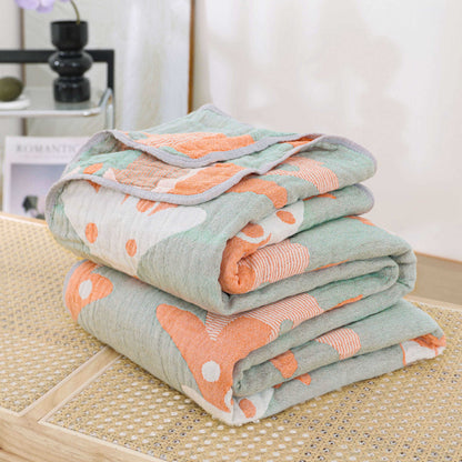 Cartoon Christmas Tree Cotton Gauze Quilt - image 6