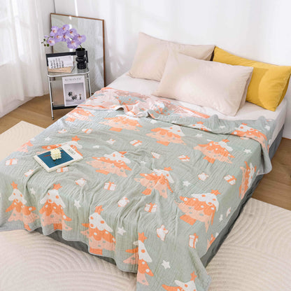 Cartoon Christmas Tree Cotton Gauze Quilt - image 2