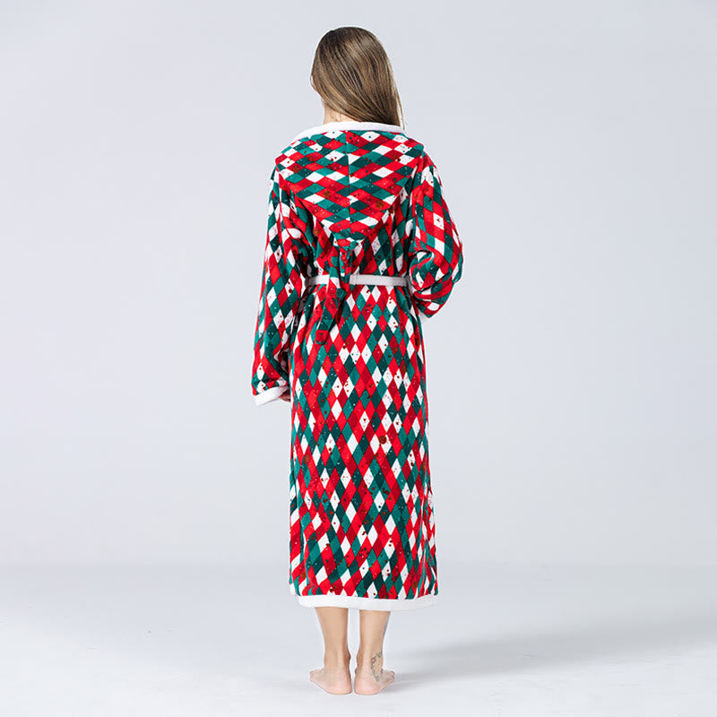 Christmas Flannel Soft Hooded Bathrobe - image 3