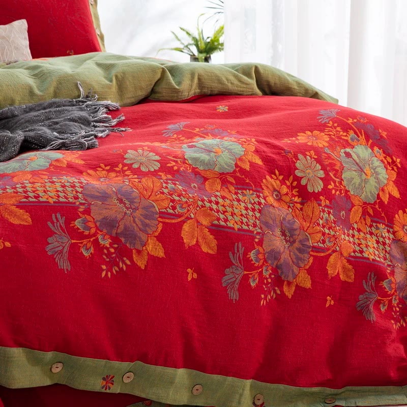 Pure Cotton Floral Button Bedding Sets (4PCS) - image 3