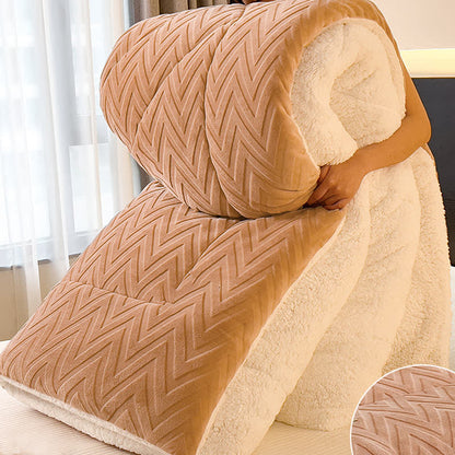 Sherpa Warm Throw Blanket with Quilt Core - image 3