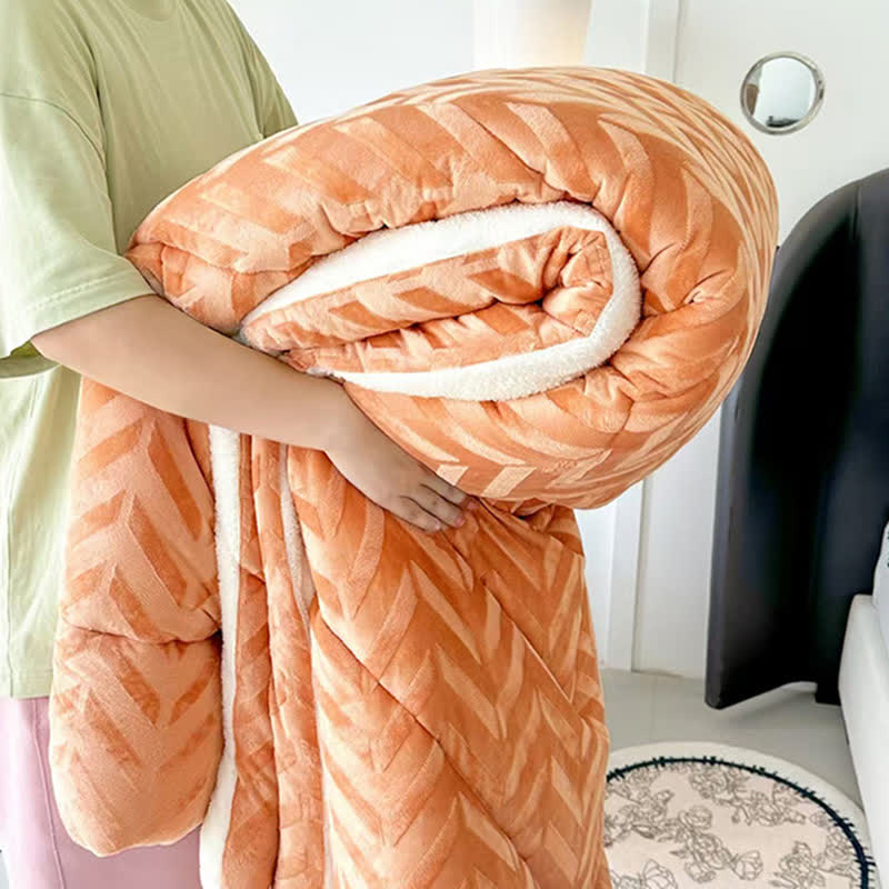 Sherpa Warm Throw Blanket with Quilt Core - image 4