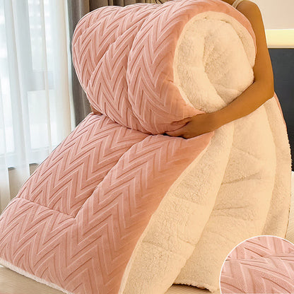 Sherpa Warm Throw Blanket with Quilt Core - Pink - King - image 7