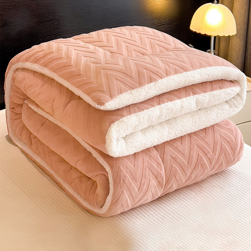 Sherpa Warm Throw Blanket with Quilt Core - image 9