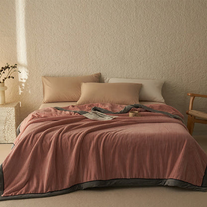 Reversible Solid Color Velvet Throw Blanket - Red Bean Paste - Queen - image 10