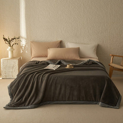 Reversible Solid Color Velvet Throw Blanket - Dark Gray - Queen - image 6