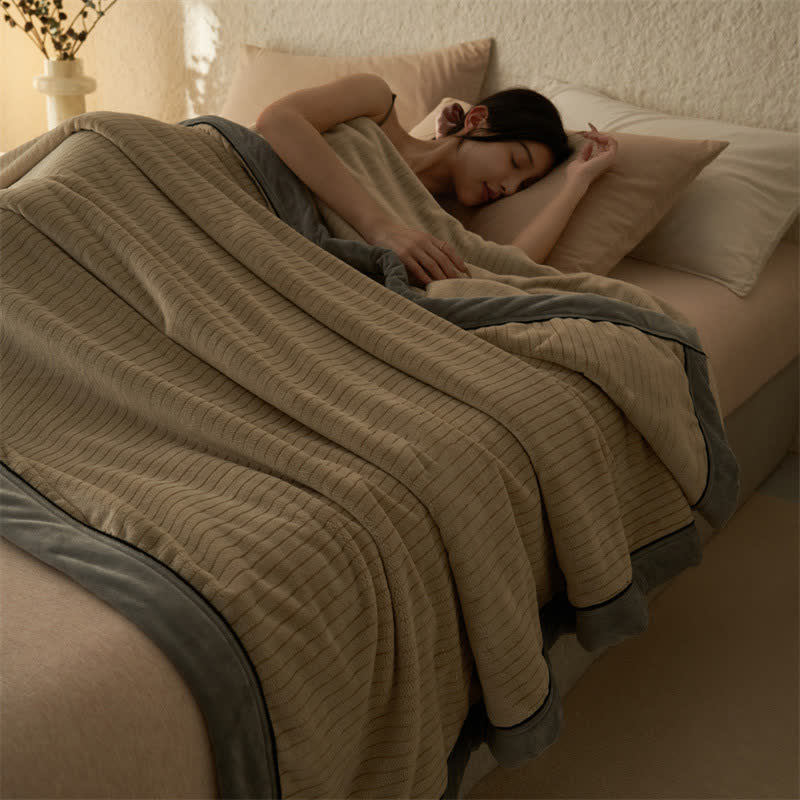 Reversible Solid Color Velvet Throw Blanket - Khaki - Queen - image 26
