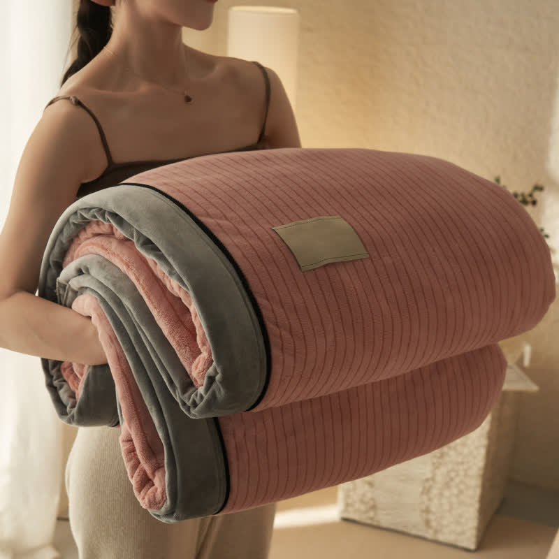 Reversible Solid Color Velvet Throw Blanket - image 11