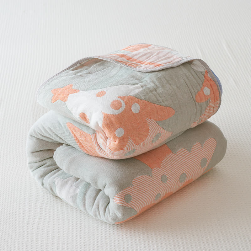 Cartoon Christmas Tree Cotton Gauze Quilt - image 5