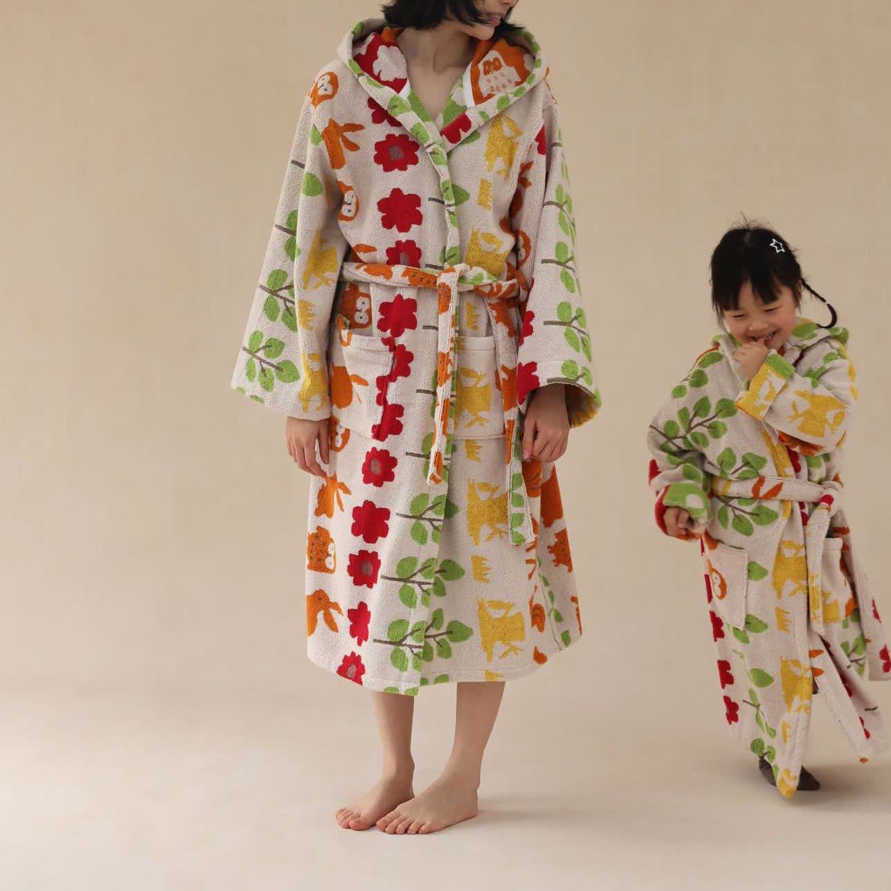 Pastoral Cotton Absorbent Hooded Bathrobe - image 12