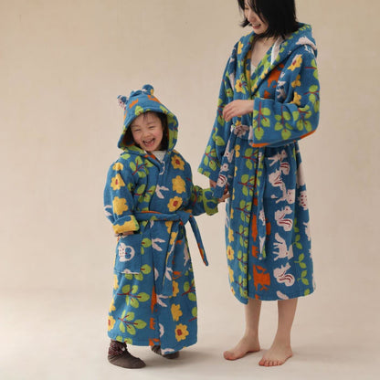 Pastoral Cotton Absorbent Hooded Bathrobe - image 1