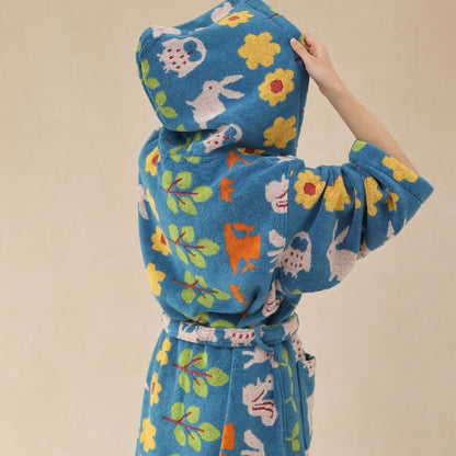 Pastoral Cotton Absorbent Hooded Bathrobe - image 6