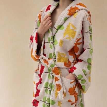 Pastoral Cotton Absorbent Hooded Bathrobe - image 17